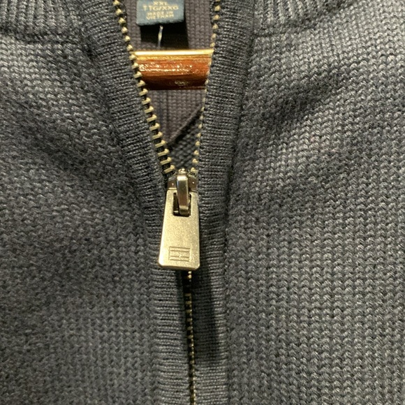 Tommy Hilfiger Flag Logo Zip Knit Sweater in Navy XXL - Picture 3 of 7